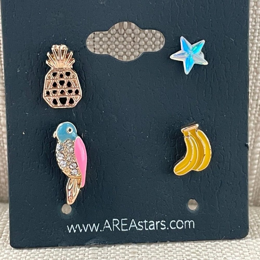Area Star Women Earrings Mismatch set of 4 Stud Earrings Fashion Jewelry New